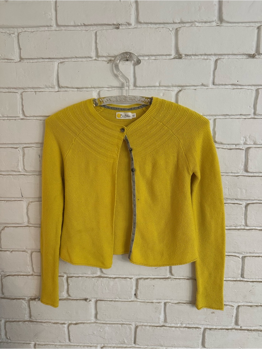 Mini Boden Kids Mustard Yellow Cropped Knit Cardigan Size 9-10 (Youth)